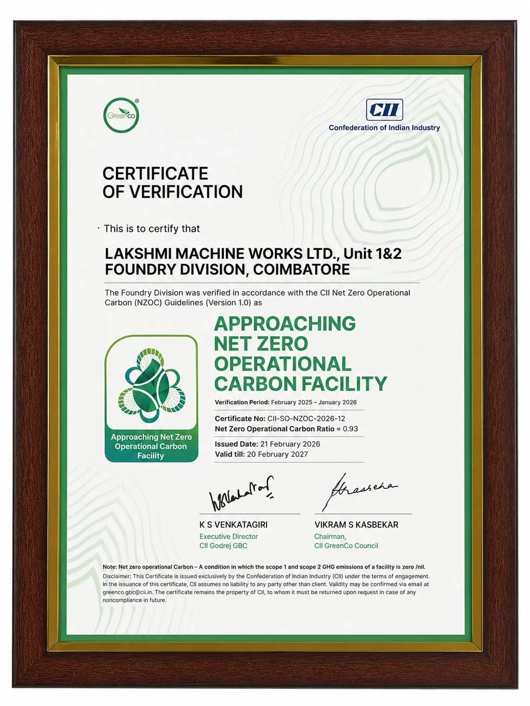 Approaching Net Zero Operational Carbon Facility