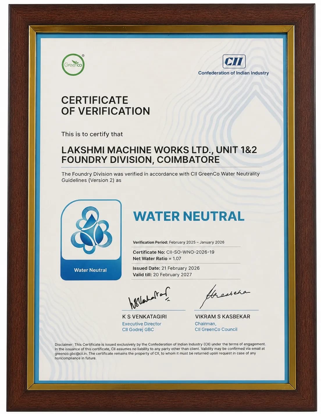 Water Neutral